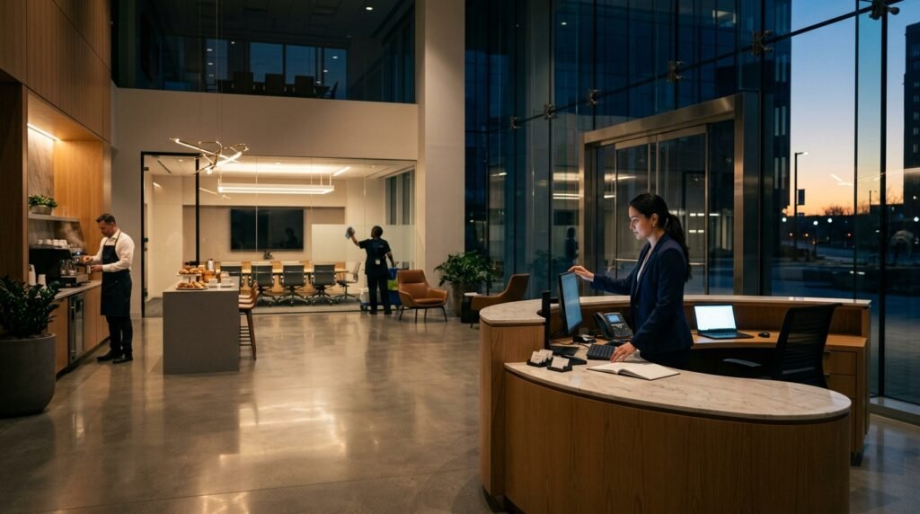 Quem cuida da empresa antes das 8 horas da manhã?