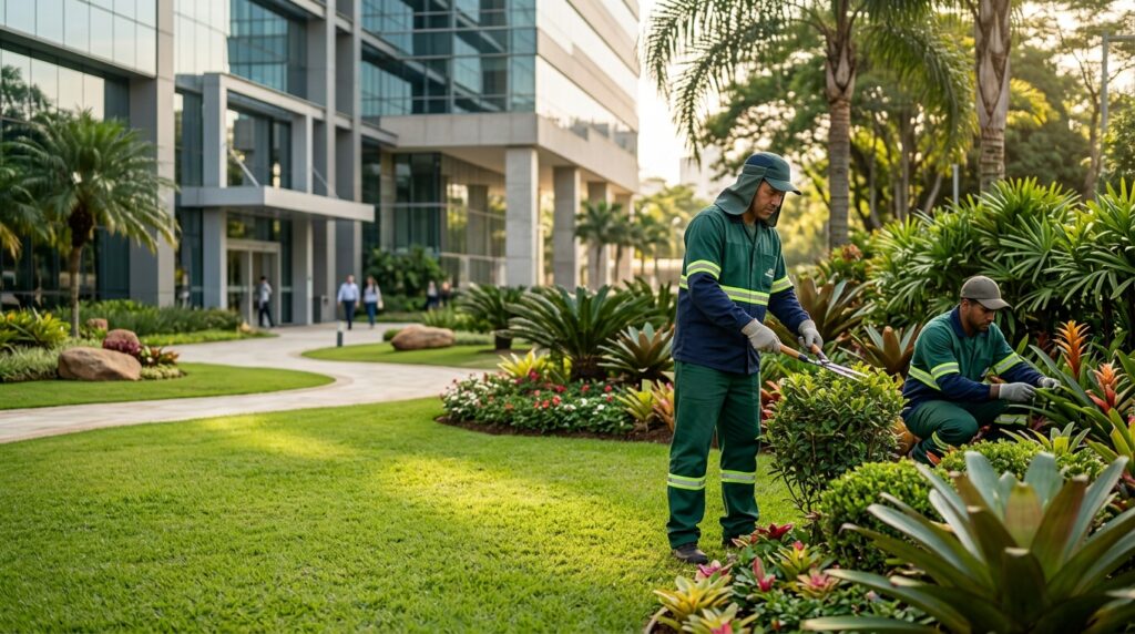 Áreas verdes bem cuidadas valorizam o ambiente corporativo